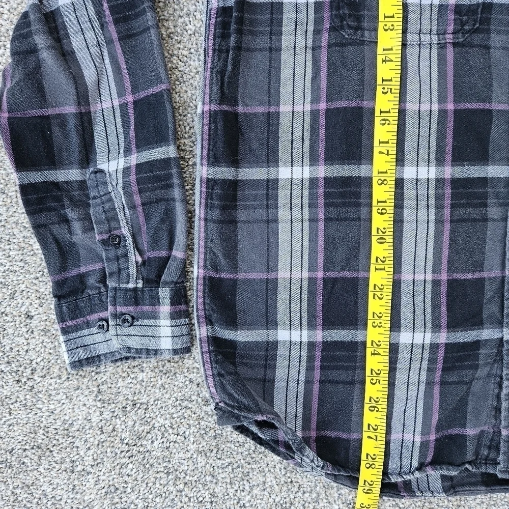 The North Face Arroyo Lightweight Flannel Shirt Black Purple Plaid Men's Large